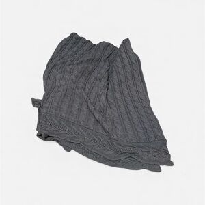 Pottery Barn Gray Knit Throw Blanket